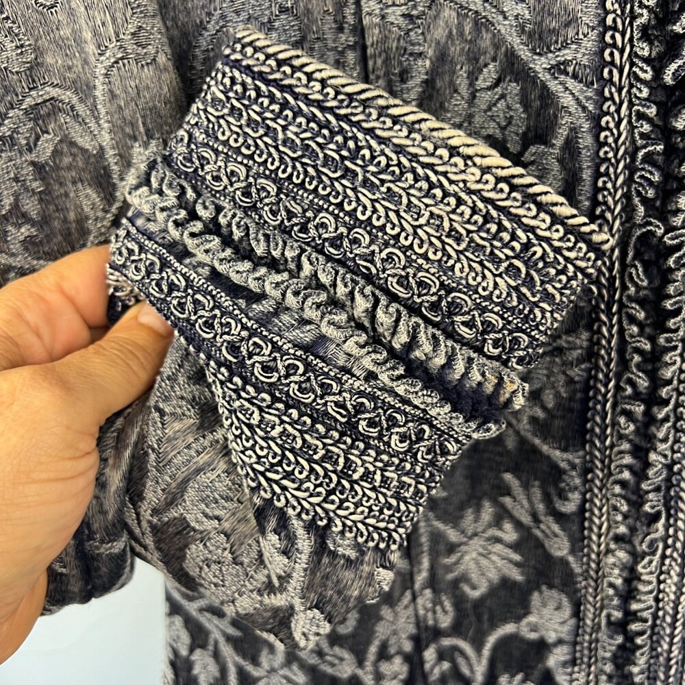 Coldwater Creek‎ Blue Jacquard BrocadeTapestry Open Front Jacket Size L - Picture 5 of 7